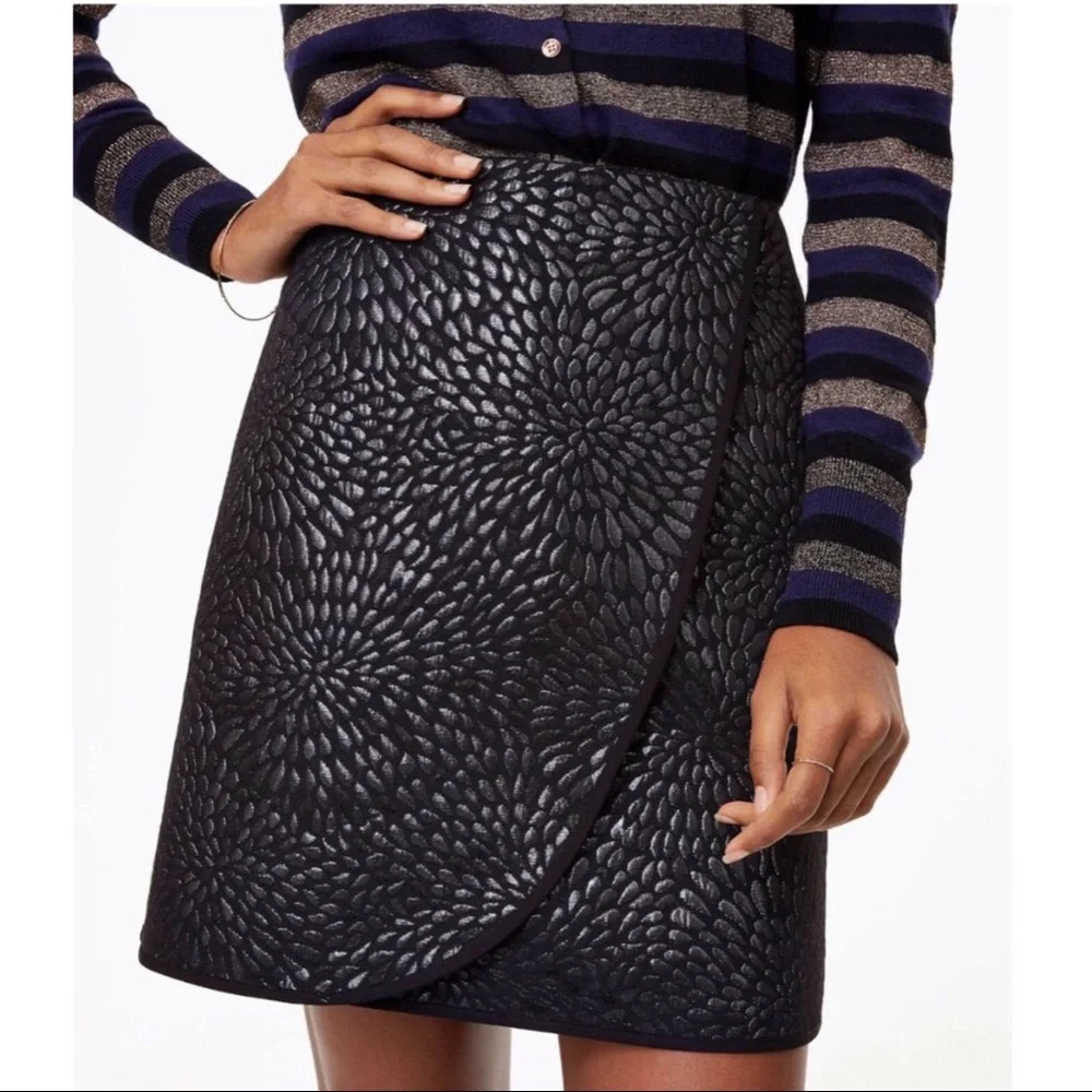 LOFT Shimmer Splash Wrap Skirt
